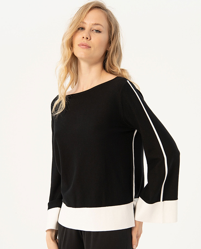 Pull manche longue bicolor