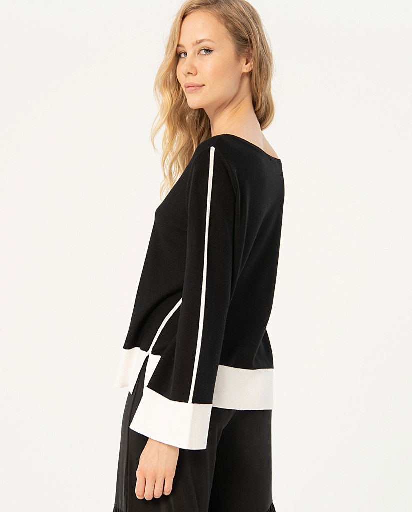 Pull manche longue bicolor