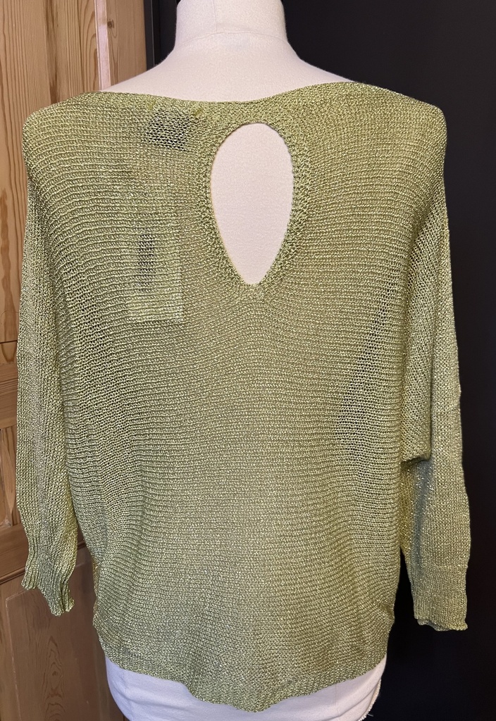 OUTLET-TS-Pull vert pailleté