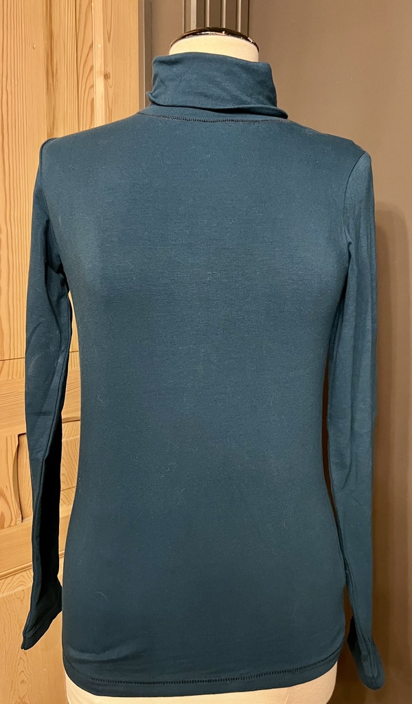 OUTLET-Tee-shirt col roulé Made in sens coloris BLEU (S)